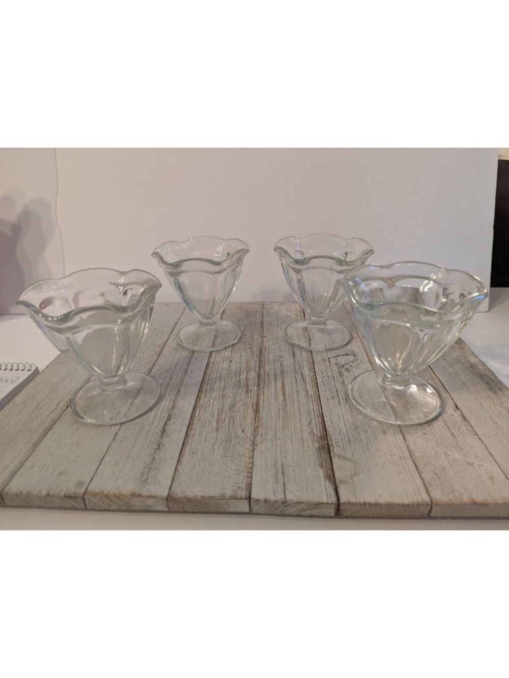 Anchor Hocking Set 4 Tulip Ice Cream Sherbet Sundae Dessert Parfait Glass Cup 4"